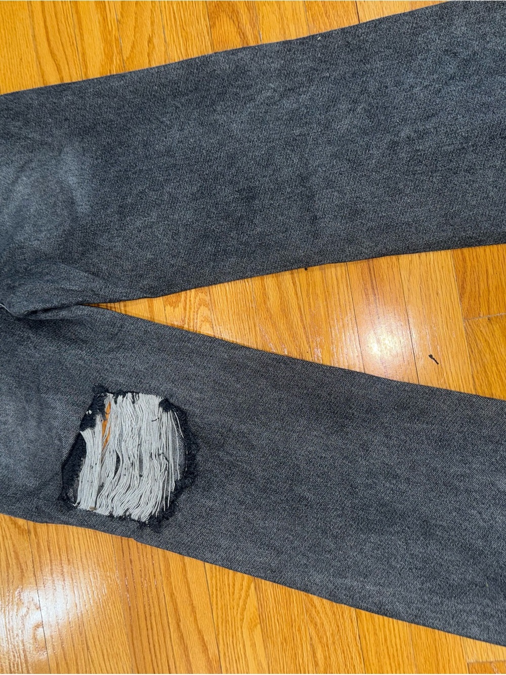 Fashion Nova Grey Marcelene Ripped Straight Leg Jeans